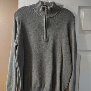 Michael Kors Quarter-Zip-Up Gray Sweater